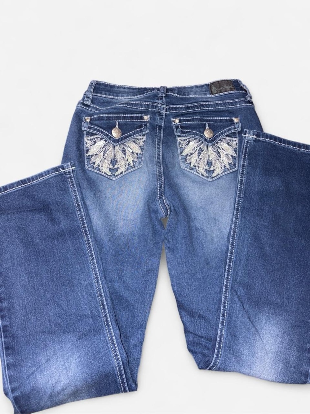 Blue Embroidered Back-Pocket Women’s Jeans